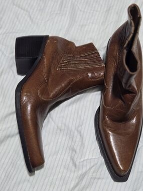 MIA Brown Leather Ankle Boot